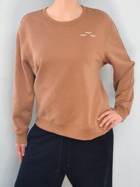 LazyPants Cozy Crewneck Sweatshirt | Camel Brown Lounge Pullover